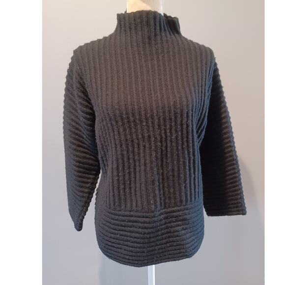 DKNY Wool Cashmere Blend Ribbed Sweater Mock Neck M - Picture 1 of 8